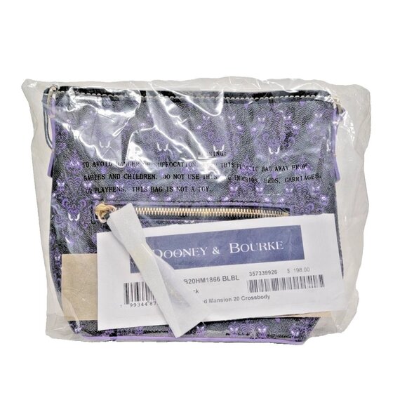 DISNEY Dooney & Bourke HAUNTED MANSION Crossbody Bag Purse Damask WALLPAPER New! - Picture 6 of 7